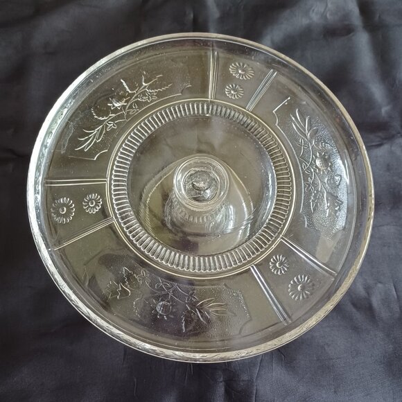 Antique 1880s Early American Pattern Glass Pedestal Cake Stand Made in USA Bryce - Picture 9 of 12